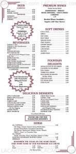 Pricelists of Mitchell's Restaurant  - New York