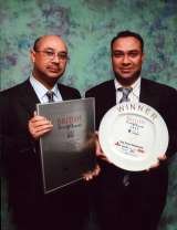 British Curry Awards No 1 in the South West and Top 30 UK Restaurants
Abdul H Choudhury(MD) with Shuhan Choudhury(Manager) Receiving an Award