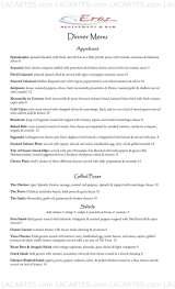 Pricelists of Eros Restaurant & Bar - NY