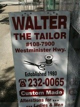 Walter the Tailor - across from The Bay. Acres of Parking