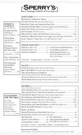 Pricelists of Sperry's Restaurant - NY