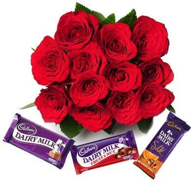 12 Roses With Chocalate Profile Photos of Send Flower To India 301, 'A' Wing,  Green Olive, Behind CISCO,  Hinjewadi, Phase-1, - Photo 2 of 3