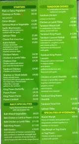 Pricelists of Gulshan Indian Cuisine