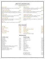 Pricelists of Cafe La Taza-18th Street