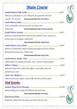 Pricelists of Kasturi Indian Gourmet Restaurant