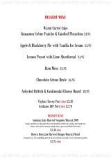 Pricelists of Barnacles Restaurant - Hinckley