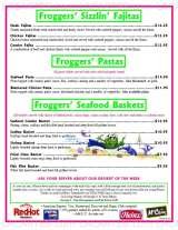 Pricelists of Froggers Grill & Bar - Orlando, FL