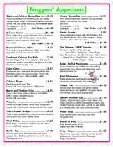 Pricelists of Froggers Grill & Bar - Oviedo, FL