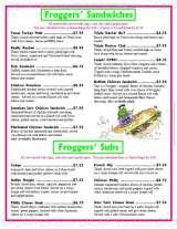 Pricelists of Froggers Grill & Bar - Mt. Dora, FL