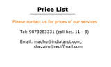 Pricelists of Vastu Consultancy Services