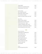 Pricelists of The Wine Bistro