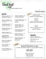 Pricelists of The Basil Leaf Cafe