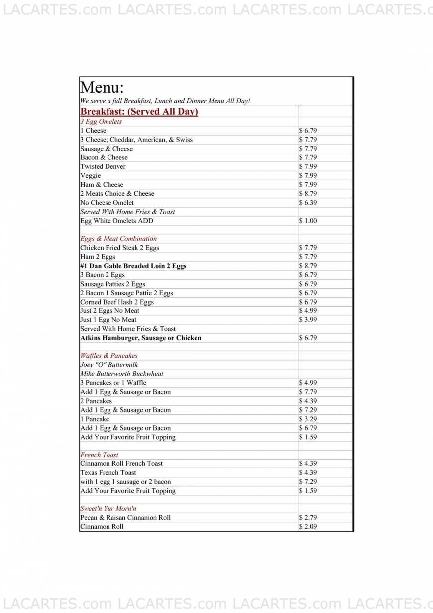  Pricelists of Iowa Cafe 5606 E McKellips Rd - Photo 1 of 4