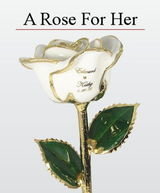 Real Rose Preserved and Trimmed in 24k Gold with Names and wedding or anniversary date imprinted on the petal, Sid Fey Designs - www.LoveIsARose.com, Warrenville