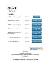 Pricelists of Quicklaw Conveyancing