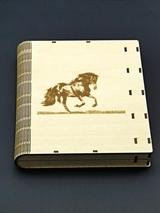Book style plywood journal cases with engraved cover