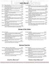 Pricelists of Estela's Mexican Restaurants & Catering - Brandon, FL