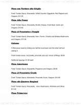 Pricelists of Cafe Milano Pizzeria - FL