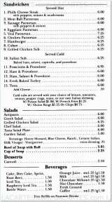 Pricelists of Cleveland Street Cafe - FL
