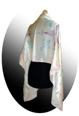 Hand painted silk shawl stole