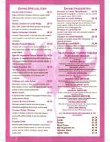 Pricelists of Divine Indian Restaurant