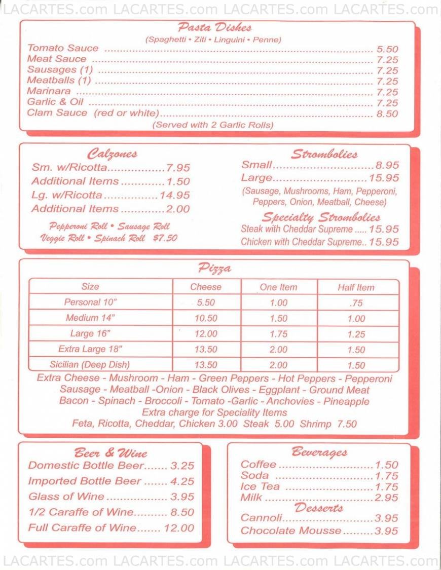  Pricelists of Tower Pizza Restaurant - FL 2060 S. University Dr. - Photo 4 of 4