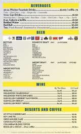Pricelists of The Cage Bar and Grill - FL