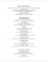 Pricelists of Park's Seafood Restaurant - FL