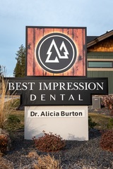 Signboard of Best Impression Dental Dr. Alicia G. Burton, DDS at  the corner of Highway 902 and N. Lefevre Street Best Impression Dental: Dr. Alicia G. Burton, DDS 47 E Highway 902 