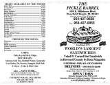 Pricelists of Pickle Barrel Deli - FL