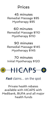 Menus & Prices, Motion Myotherapy Northcote Remedial Massage Melbourne, Northcote