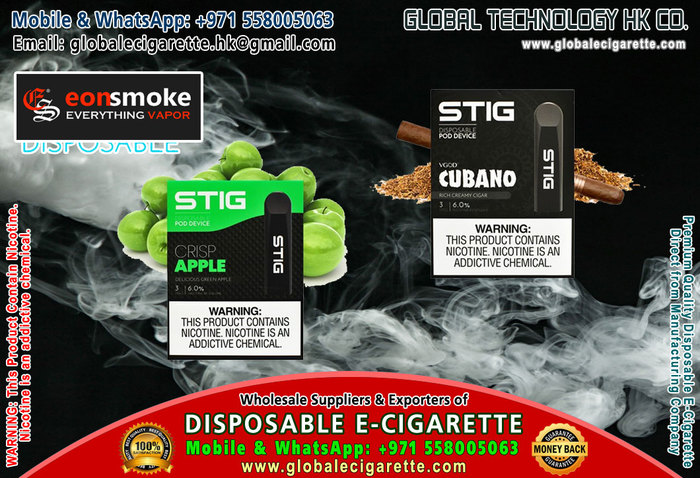 Vgod STIG Disposable E Cigarette Wholesale Suppliers, Sellers, Exporters in China Mobile: +971 558005063 http://www.globalecigarette.com<br />
 New Album of Disposable E cigarette Wholesale suppliers exporters sellers online US Room No: 1005, 7th Floor, Century Centre, Kwai Chung. Fo tan. Hong Kong. - Photo 28 of 32