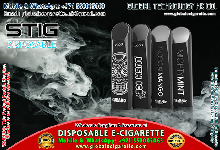 Best Vgod STIG Disposable E Cigarette Wholesale Suppliers, Sellers, Exporters in China Mobile: +971 558005063 http://www.globalecigarette.com<br />
 New Album of Disposable E cigarette Wholesale suppliers exporters sellers online US Room No: 1005, 7th Floor, Century Centre, Kwai Chung. Fo tan. Hong Kong. - Photo 32 of 32