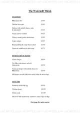 Pricelists of The Watermill Bar & Grill