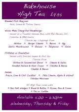 Pricelists of The Old Bakehouse Bistro & Grill