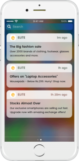Mobile app development of Elite mCommerce