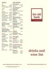 Pricelists of The Old Bank Steak & Ribs