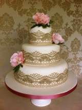 Small antique lace and peony cake from £280 Sharon Lord Cakes Fiddlers Field Croydon Road 