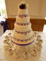 Hearts over purple ribbon from £395 Sharon Lord Cakes Fiddlers Field Croydon Road 