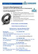 Pricelists of Concord Lifting Equipment Ltd