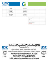 Pricelists of Universal Supplies (Clydesdale) LTD