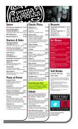 Menus & Prices, Pizza Express, Birmingham