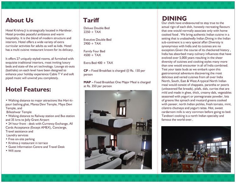  Pricelists of HOTEL KRISHNA JI CHITRA TALKIES LANE , SHARVAN NATH NAGAR - Photo 2 of 2