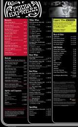 Pricelists of Pizza Express