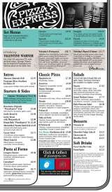 Pricelists of Pizza Express