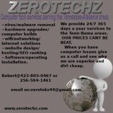 Zerotechz services ad of Zerotechz computer repair and tech services