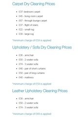 Pricelists of House Cleaning Services