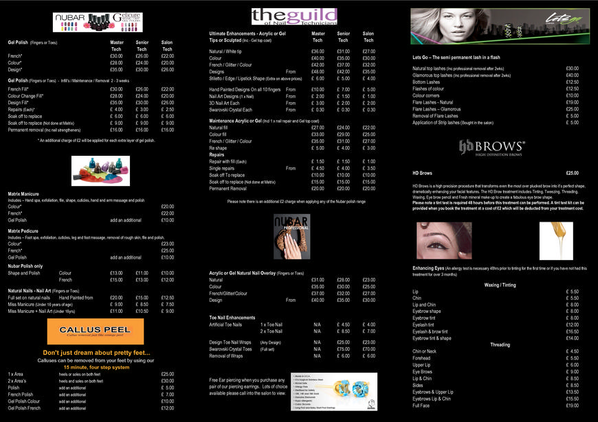  Pricelists of Matrix Nails and Beauty 4 Ravenoak Road, Cheadle Hulme - Photo 1 of 2