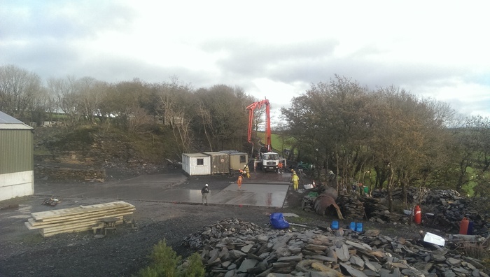 Laying new concrete to re-surface the yard, winter 2015-16. New Album of Stert Quarry Farm Diptford - Photo 1 of 2