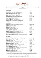 Pricelists of Automat American Brasserie